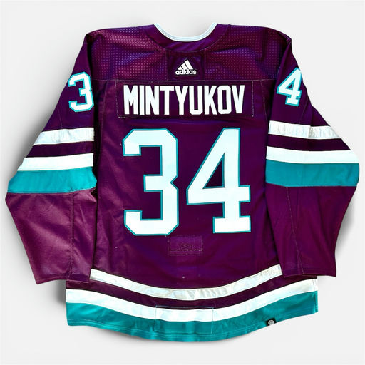 2023-24 Pavel Mintyukov Anaheim Ducks Set 2 30th Anniversary Alternate Game-Worn Jersey