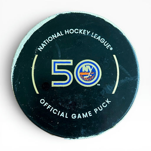 2024-25 Matthew Barzal Vegas Golden Knights vs. New York Islanders Overtime Game Winning Goal Puck